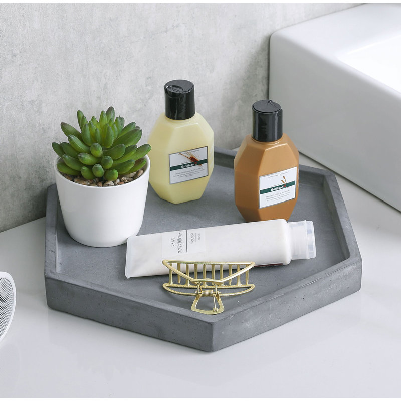 Hokku Designs Caoimh Cement Bathroom Accessory Tray | Wayfair